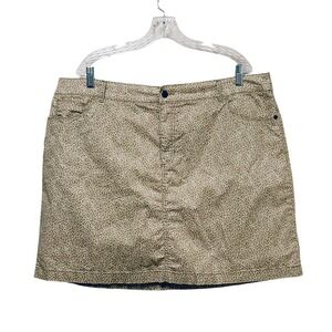 Croft & Barrow Skort Womens 18W Tan White Animal Print Classic Fit Stretch Golf